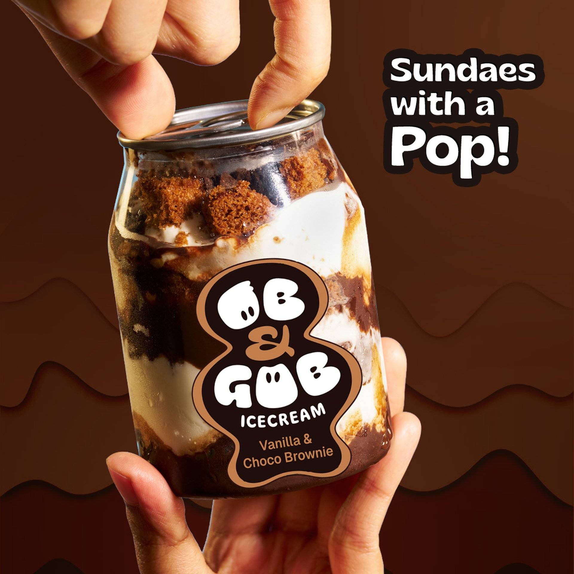 OB and GOB Ice Cream Vanilla & Choco Brownie Can 200ml - Image 4